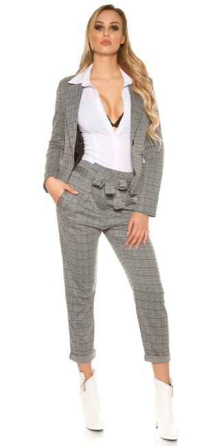 Business High Waist Trousers Grey